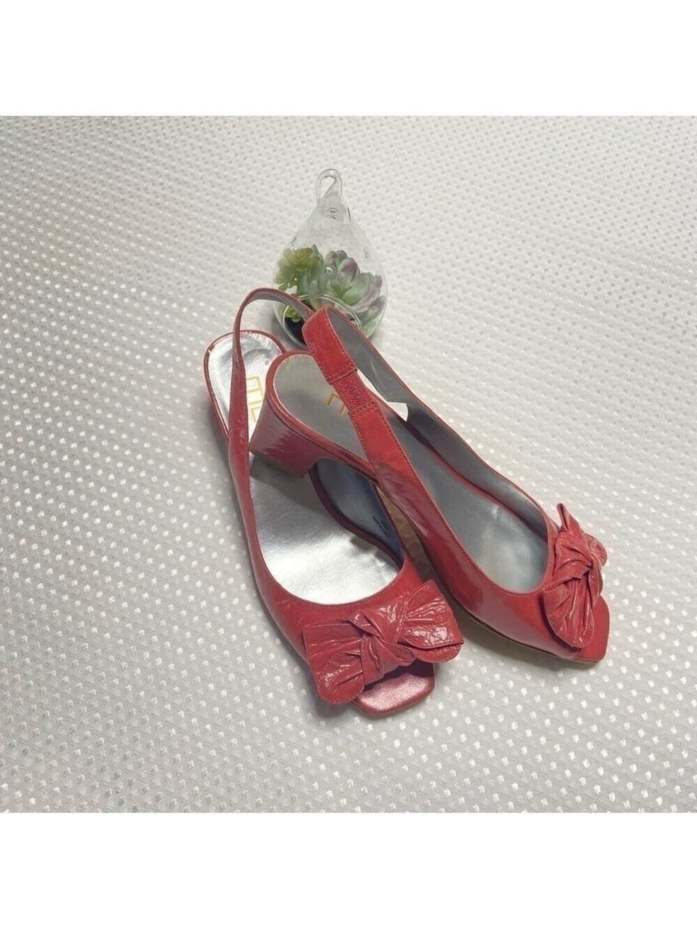 MODA SPANA NWOT Slingback Peep Toe Heels with Bows 6.5M